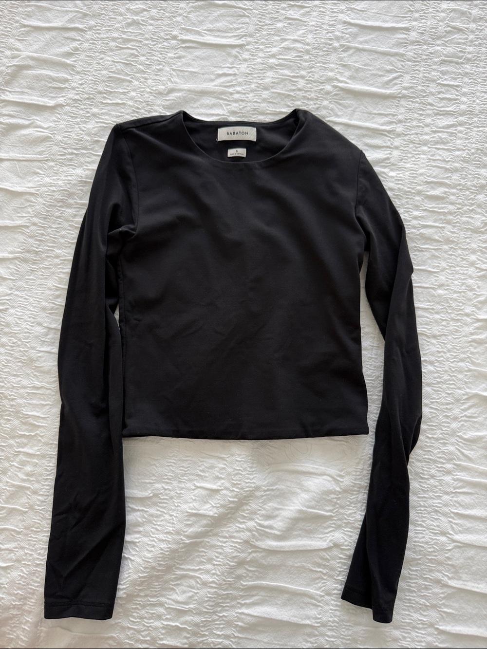 Aritzia Black Long-Sleeve Crew Neck Top